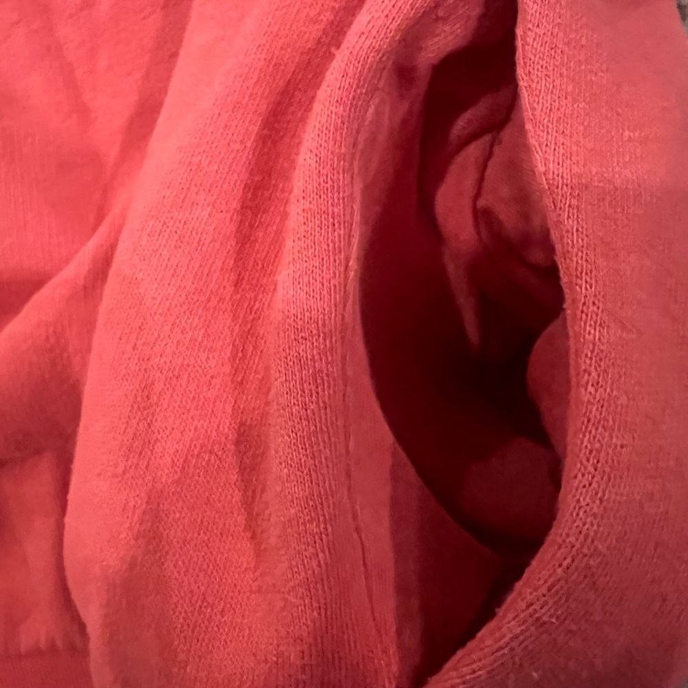 Victoria Secret Pink Varsity Crewneck Sweatshirt Oversized Pullover Coral SizeXS - Picture 4 of 4